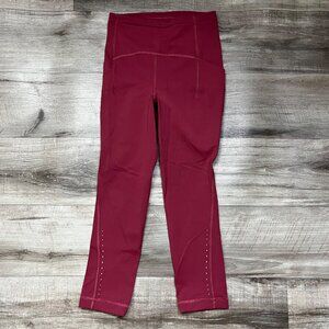 Lululemon Athletic Swift Speed HR Crop Yoga Pants 21” Mulled Wine Women’s Sz 2